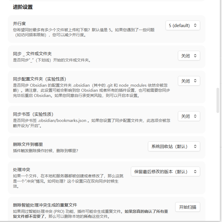 Remotely Save 进阶设置